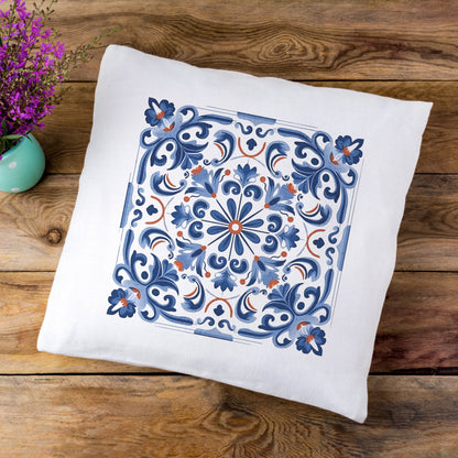 Elegant Tile Pattern Pillow - Portuguese Heritage for Your Home