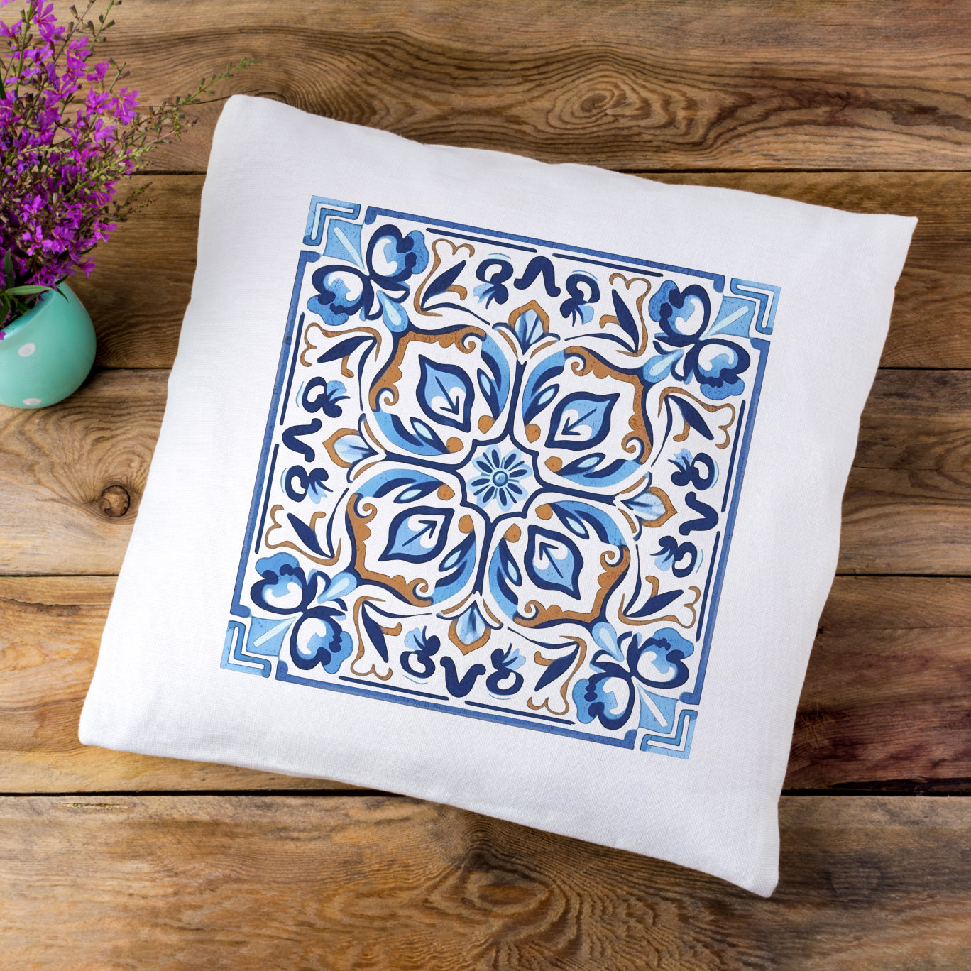 Traditional Portuguese Tile Inspired Pillow - Bring Portugal Home! //Almofada Inspirada nos Azulejos Portugueses-  Traga Portugal para Casa!