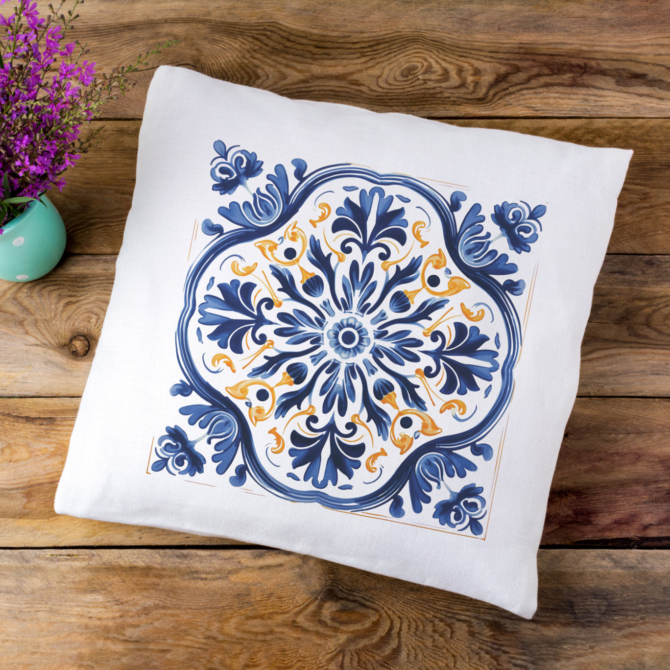 Timeless Traditional Portuguese Tile Design Pillow - Bring the Essence of Portugal Home