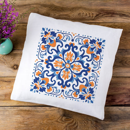 Elegant Tile Pattern Pillow - Portuguese Heritage for Your Home