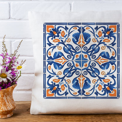 Traditional Portuguese Tile Inspired Pillow - Bring Portugal Home