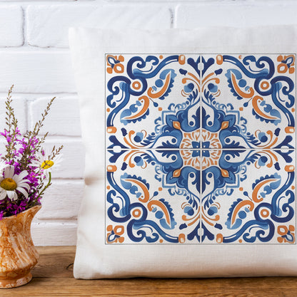 Elegant Portuguese Tile Design Pillow - Bring the Beauty of Portugal Home