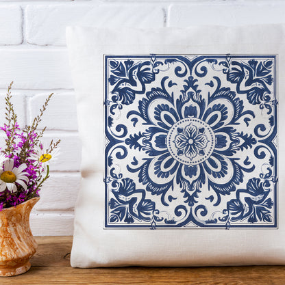 Traditional Portuguese Tile Inspired Pillow - Bring Portugal Home