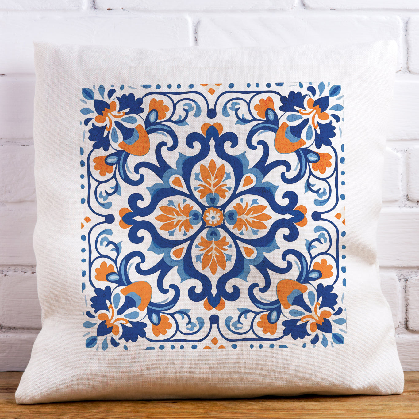 Elegant Tile Pattern Pillow - Portuguese Heritage for Your Home