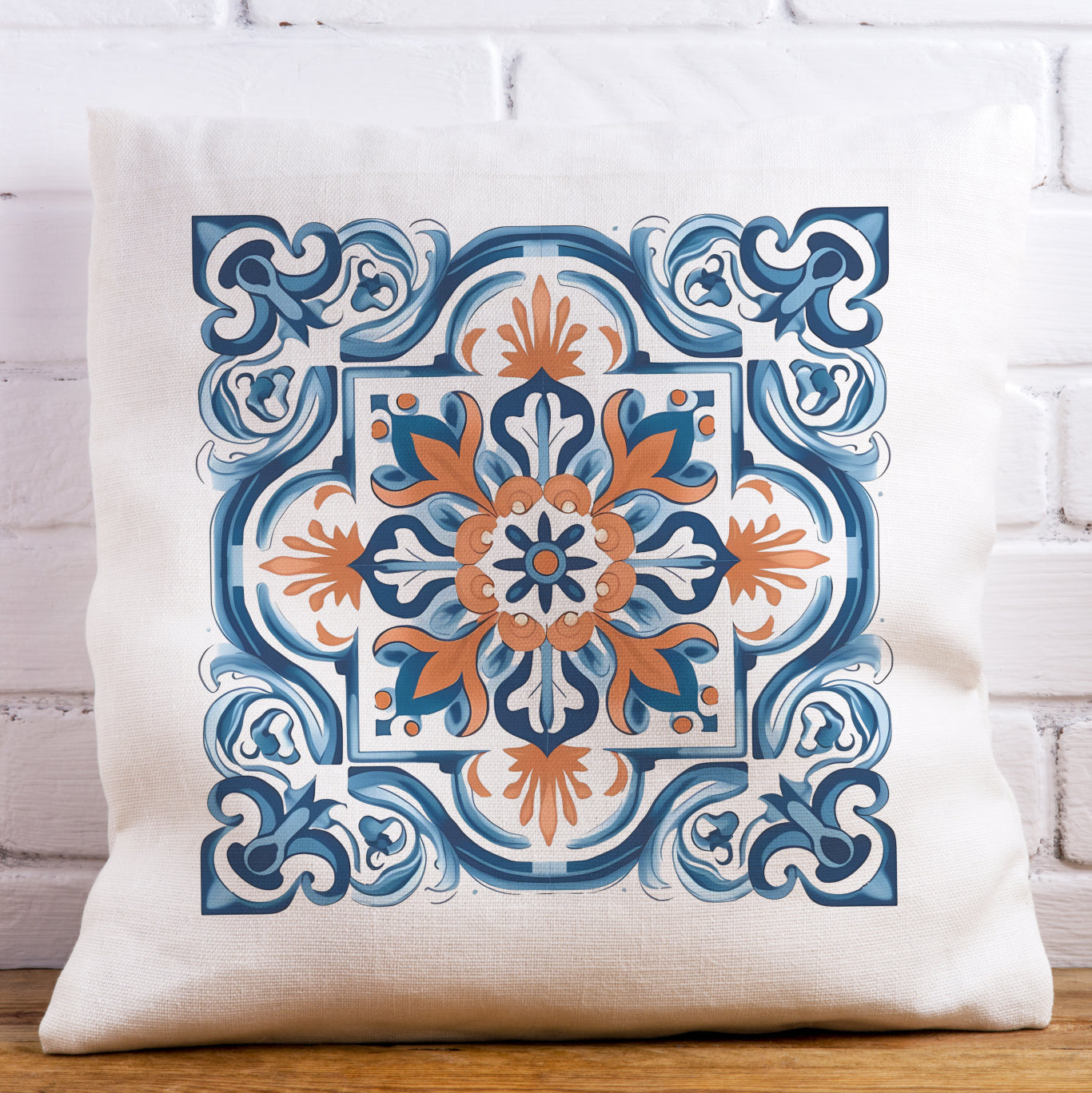 Classic Portuguese Tile Pattern Pillow - Infuse Elegance into Your Home