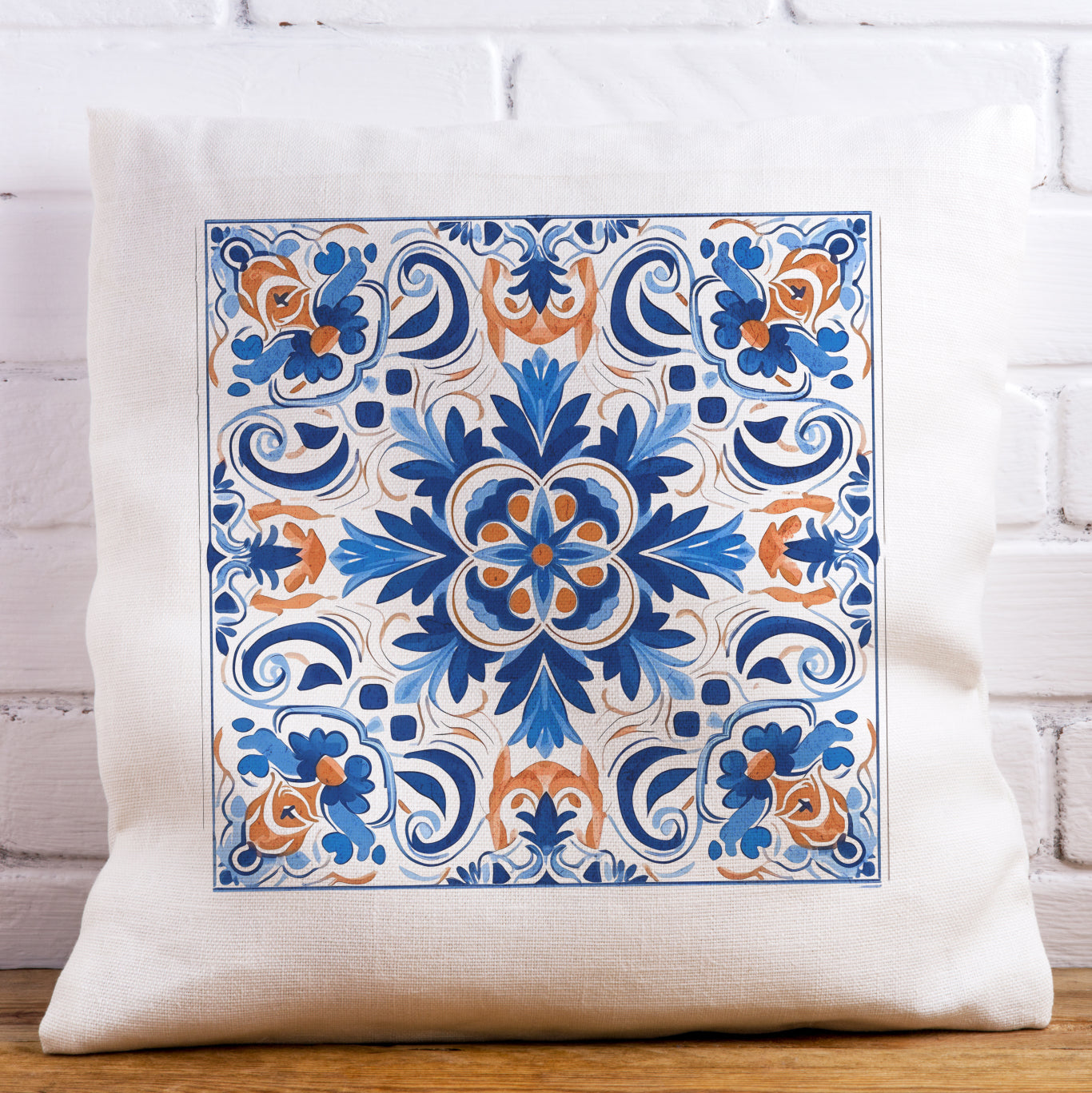 Authentic Tile Pattern Pillow - Portuguese Charm for Your Home