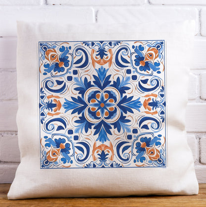 Authentic Tile Pattern Pillow - Portuguese Charm for Your Home