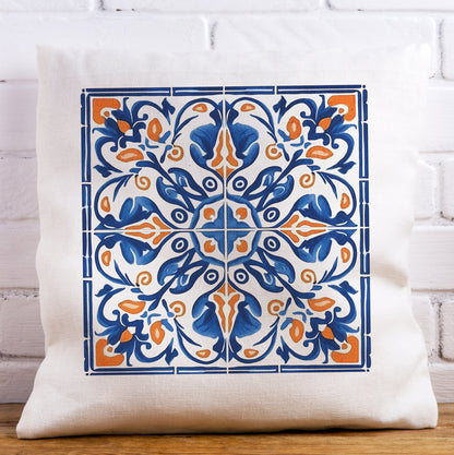 Traditional Portuguese Tile Inspired Pillow - Bring Portugal Home