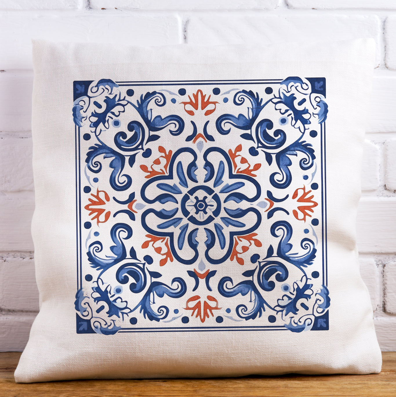 Elegant Tile Pattern Pillow - Portuguese Heritage for Your Home