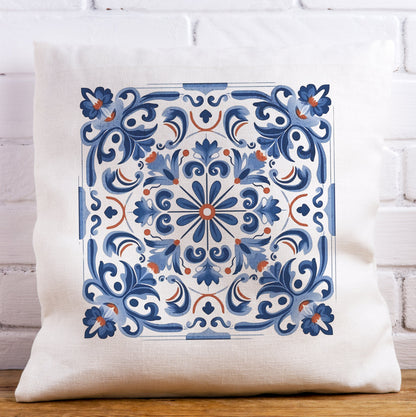 Elegant Tile Pattern Pillow - Portuguese Heritage for Your Home