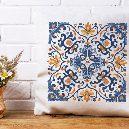 Traditional Portuguese Tile Inspired Pillow - Bring Portugal Home