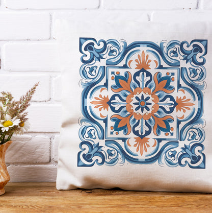 Classic Portuguese Tile Pattern Pillow - Infuse Elegance into Your Home