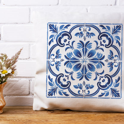 Portuguese Heritage Tile Pillow - Infuse Your Space with Timeless Elegance