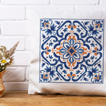 Elegant Portuguese Tile Design Pillow - Bring the Beauty of Portugal Home