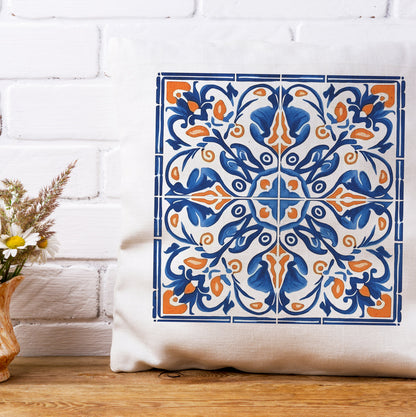 Traditional Portuguese Tile Inspired Pillow - Bring Portugal Home