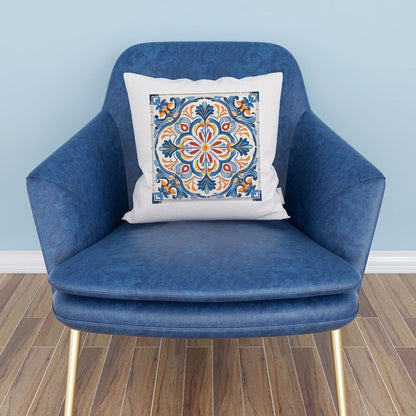 Elegant Tile Design Pillow - Portuguese Artistry for Your Home