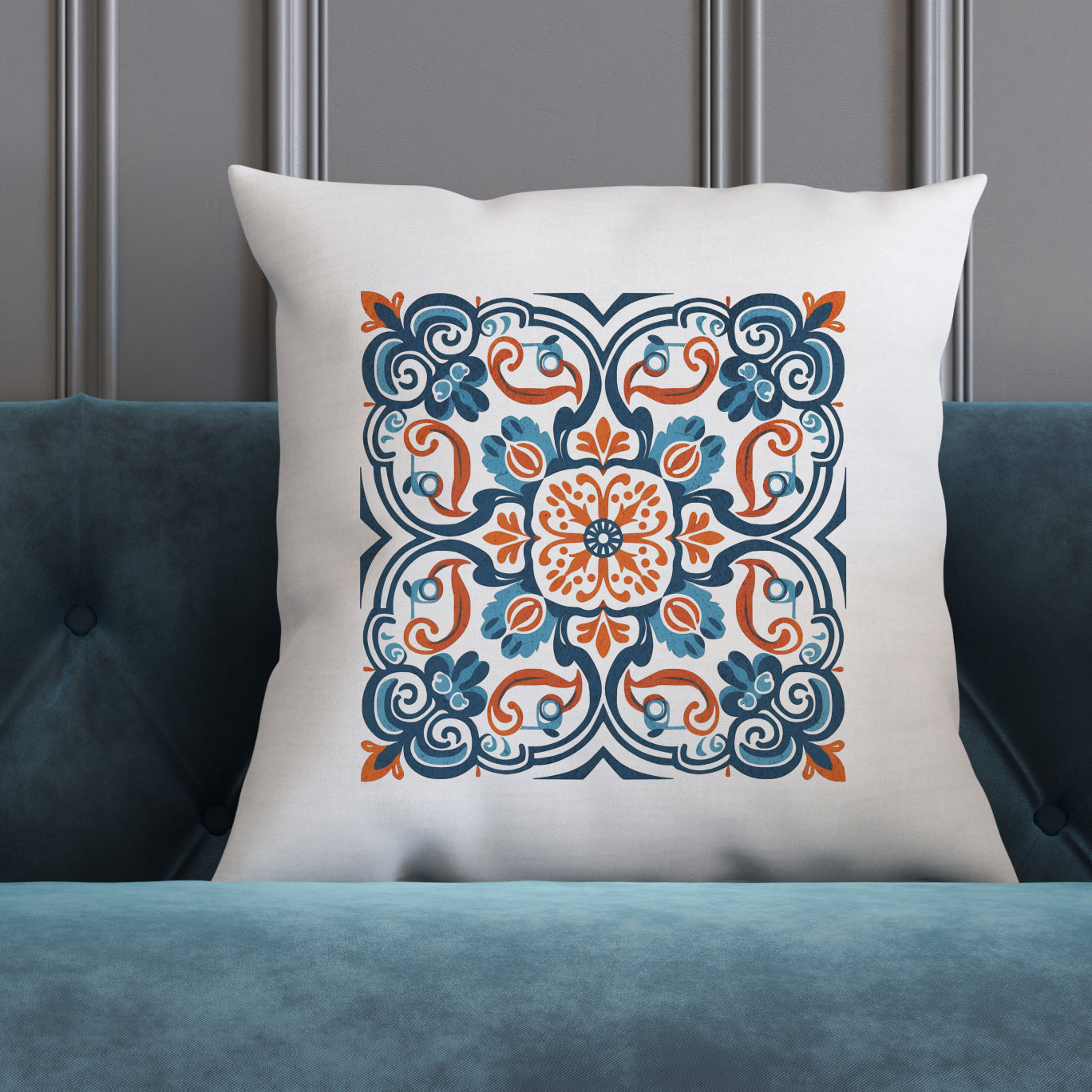 Portuguese Heritage Tile Pillow - Infuse Your Space with Timeless Elegance