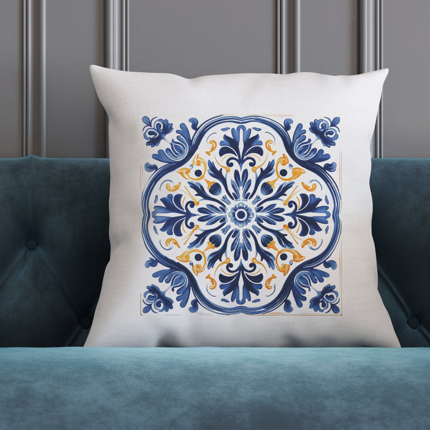 Timeless Traditional Portuguese Tile Design Pillow - Bring the Essence of Portugal Home