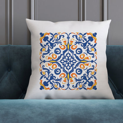 Authentic Tile Pattern Pillow - Bring Portugal's Charm to Your Home