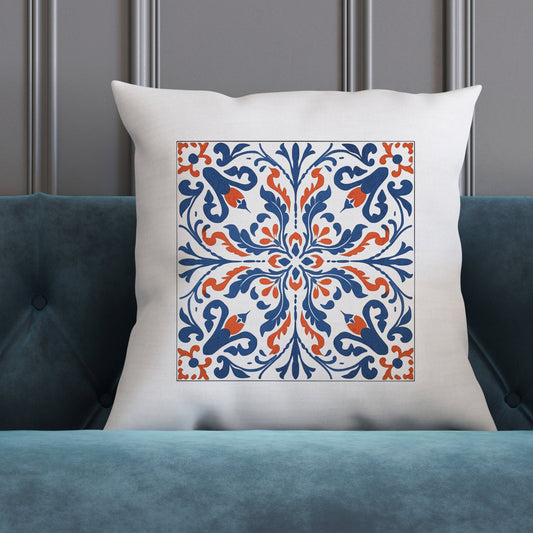 Classic Portuguese Tile Pattern Pillow - Infuse Elegance into Your Home