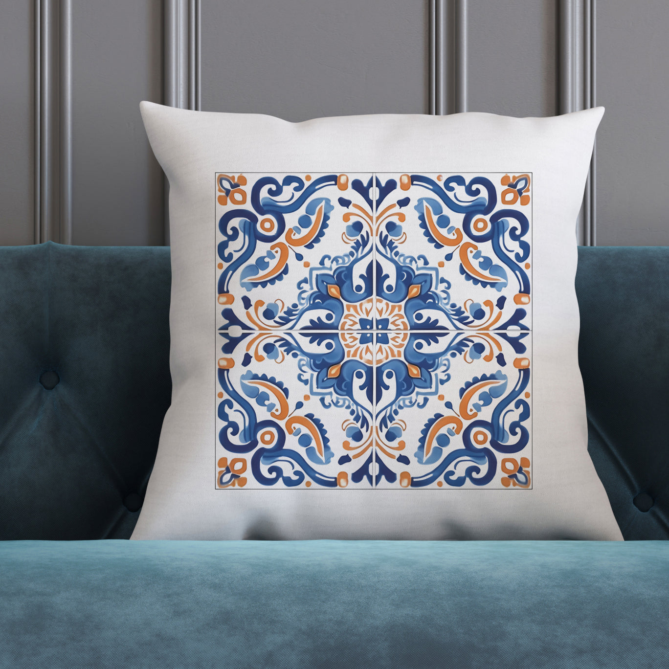 Elegant Portuguese Tile Design Pillow - Bring the Beauty of Portugal Home