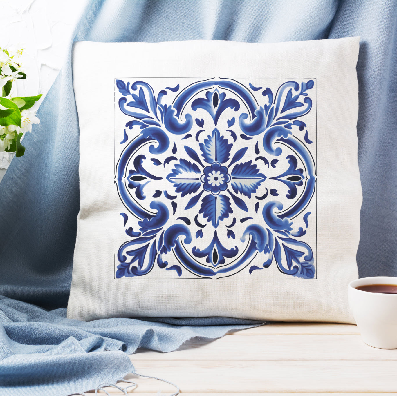 Authentic Traditional Portuguese  Tile Design Pillow - Embrace Portugal’s Timeless Beauty