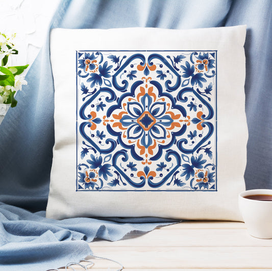 Elegant Portuguese Tile Design Pillow - Bring the Beauty of Portugal Home