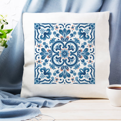 Elegant Tile Pattern Pillow - Portuguese Heritage for Your Home