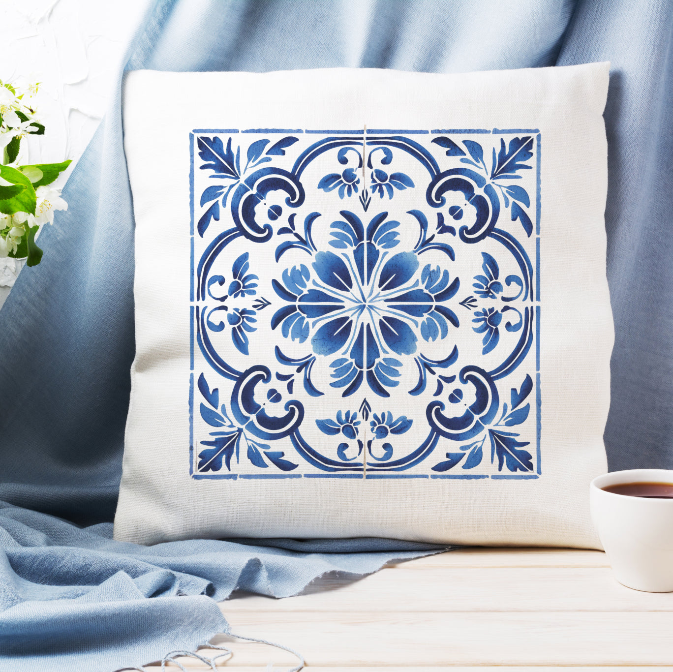 Portuguese Heritage Tile Pillow - Infuse Your Space with Timeless Elegance