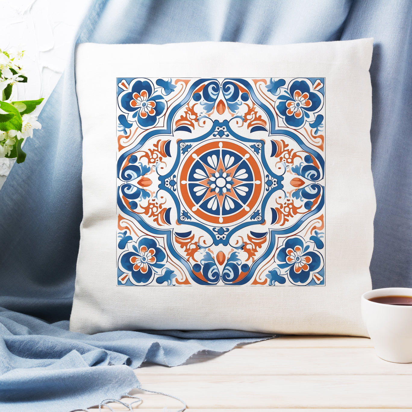 Traditional Portuguese Tile Inspired Pillow - Bring Portugal Home