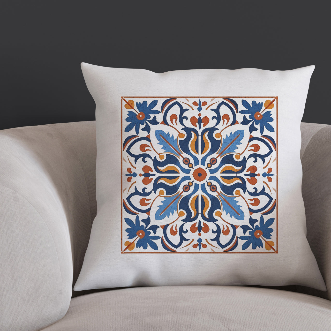 Traditional Portuguese Tile Inspired Pillow - Bring Portugal Home