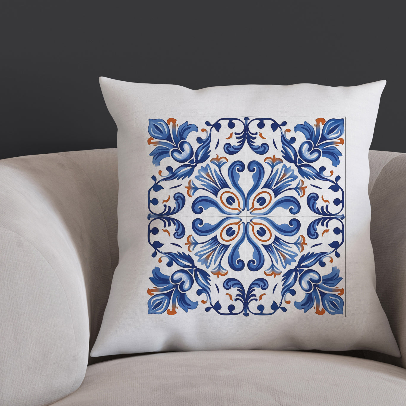 Elegant Portuguese Tile Design Pillow - Bring the Beauty of Portugal Home