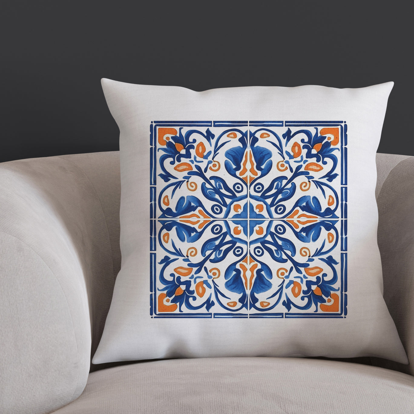 Traditional Portuguese Tile Inspired Pillow - Bring Portugal Home