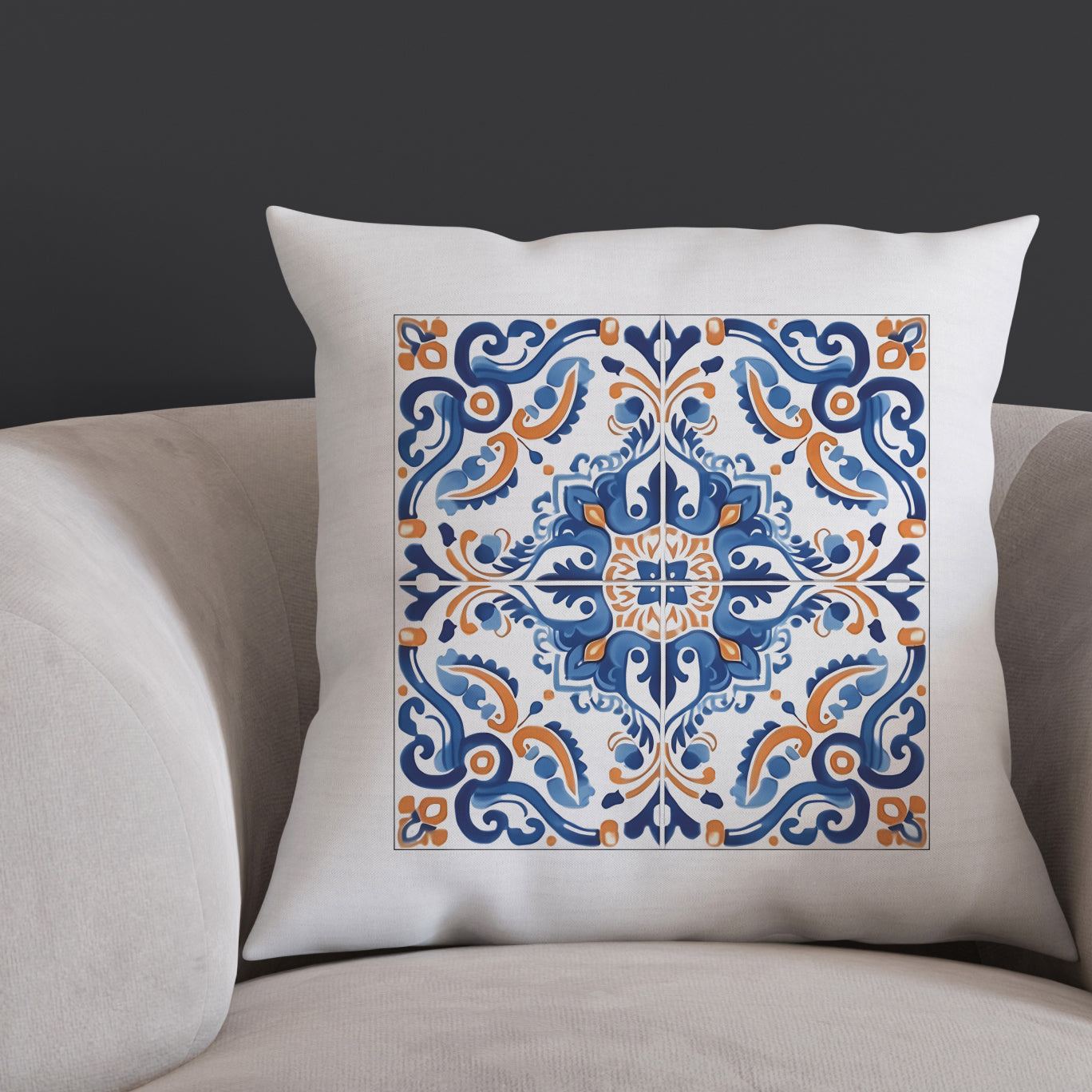 Elegant Portuguese Tile Design Pillow - Bring the Beauty of Portugal Home