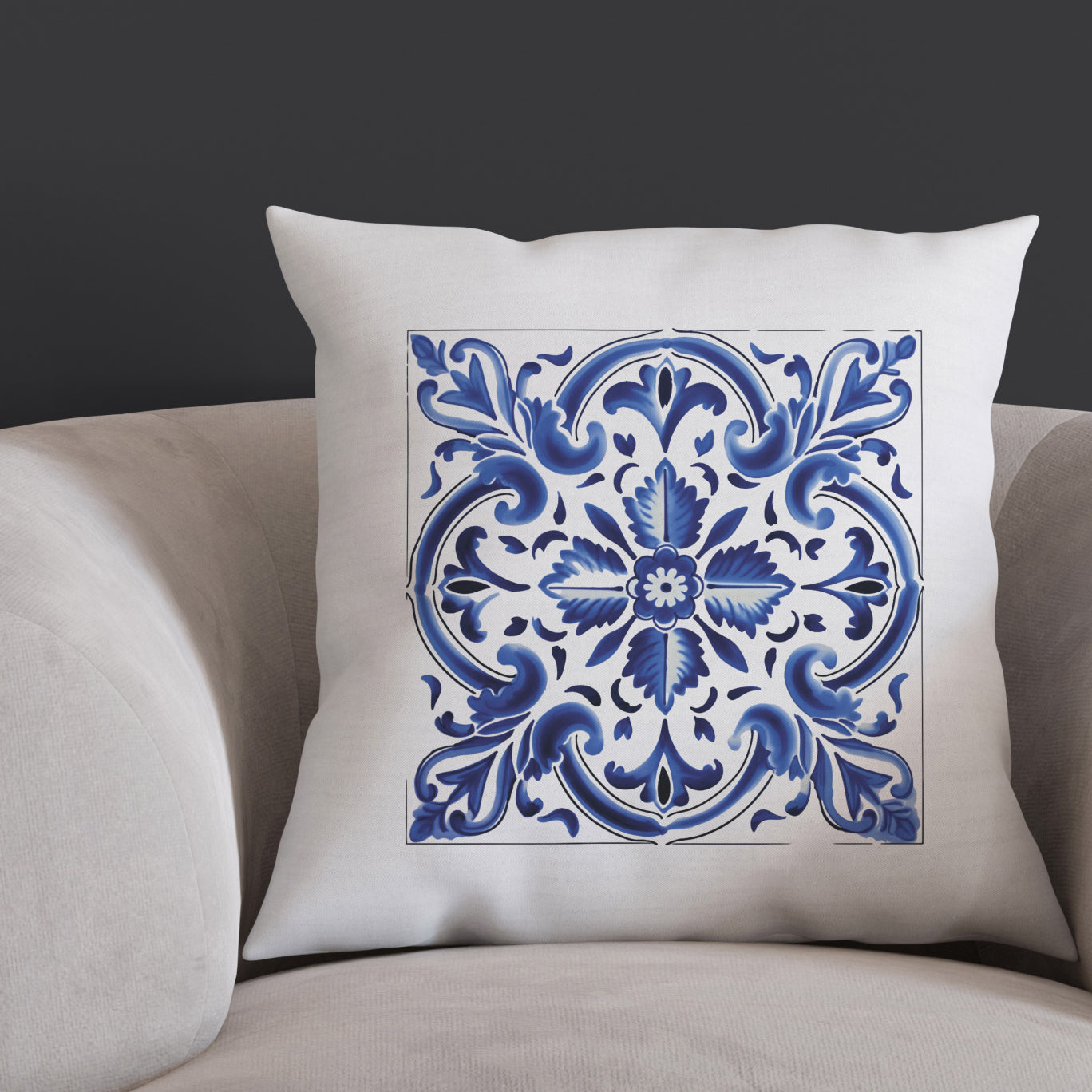 Authentic Traditional Portuguese  Tile Design Pillow - Embrace Portugal’s Timeless Beauty