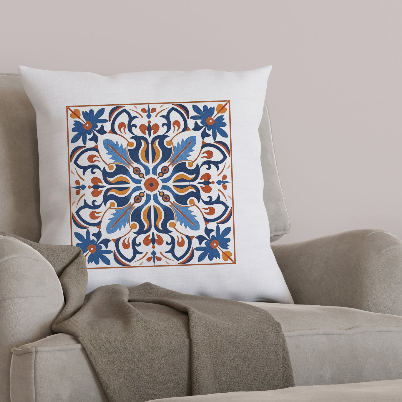 Traditional Portuguese Tile Inspired Pillow - Bring Portugal Home