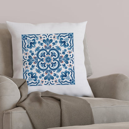 Elegant Tile Pattern Pillow - Portuguese Heritage for Your Home