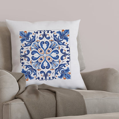 Elegant Portuguese Tile Design Pillow - Bring the Beauty of Portugal Home