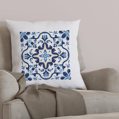 Classic Tile Pattern Pillow - Add a Touch of Portugal to Your Home