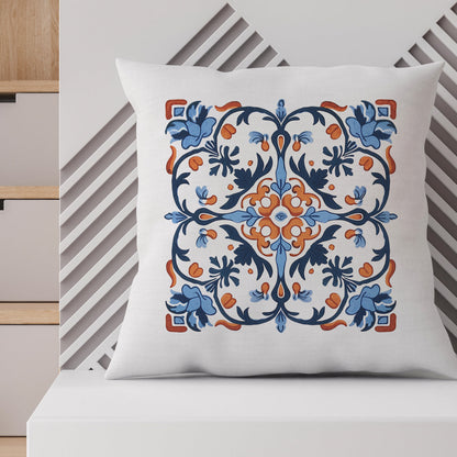 Classic Portuguese Tile Pattern Pillow - Infuse Elegance into Your Home