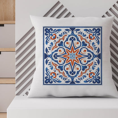 Classic Portuguese Tile Pattern Pillow - Infuse Elegance into Your Home