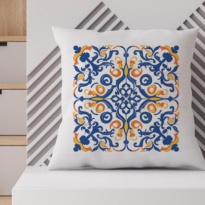 Authentic Tile Pattern Pillow - Bring Portugal's Charm to Your Home