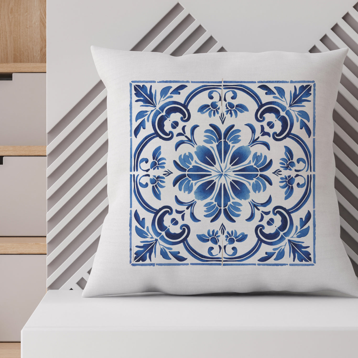 Portuguese Heritage Tile Pillow - Infuse Your Space with Timeless Elegance