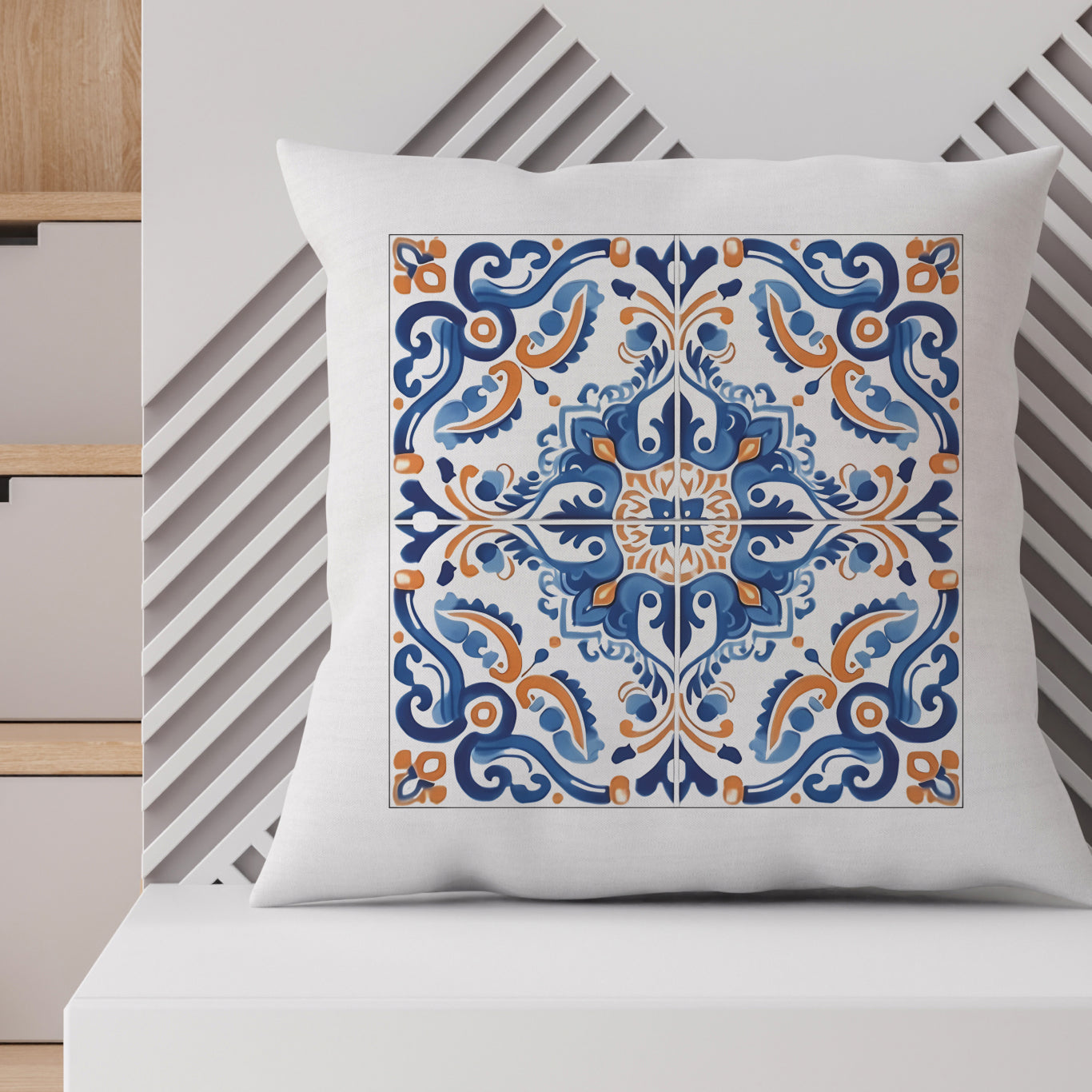 Elegant Portuguese Tile Design Pillow - Bring the Beauty of Portugal Home