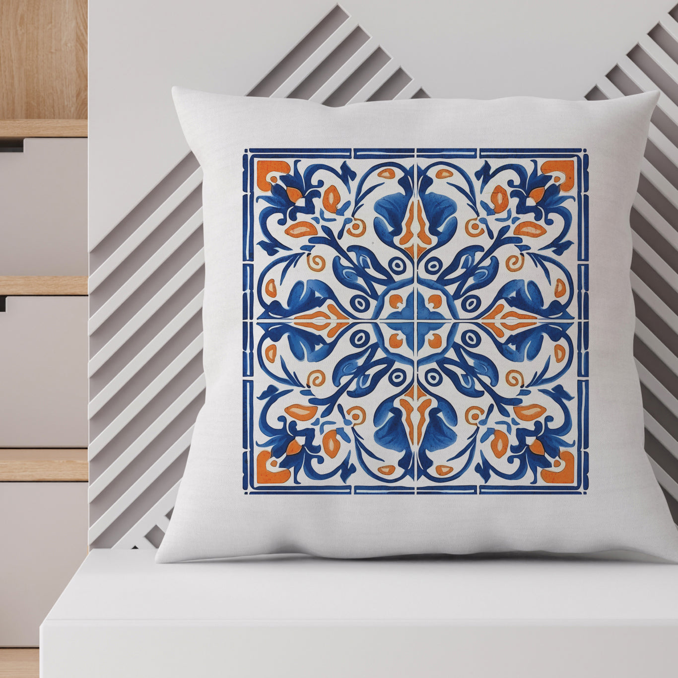 Traditional Portuguese Tile Inspired Pillow - Bring Portugal Home