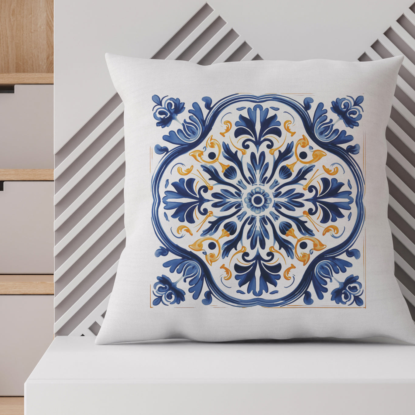 Timeless Traditional Portuguese Tile Design Pillow - Bring the Essence of Portugal Home