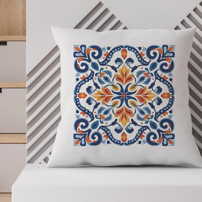 Elegant Tile Design Pillow - Portuguese Artistry for Your Home