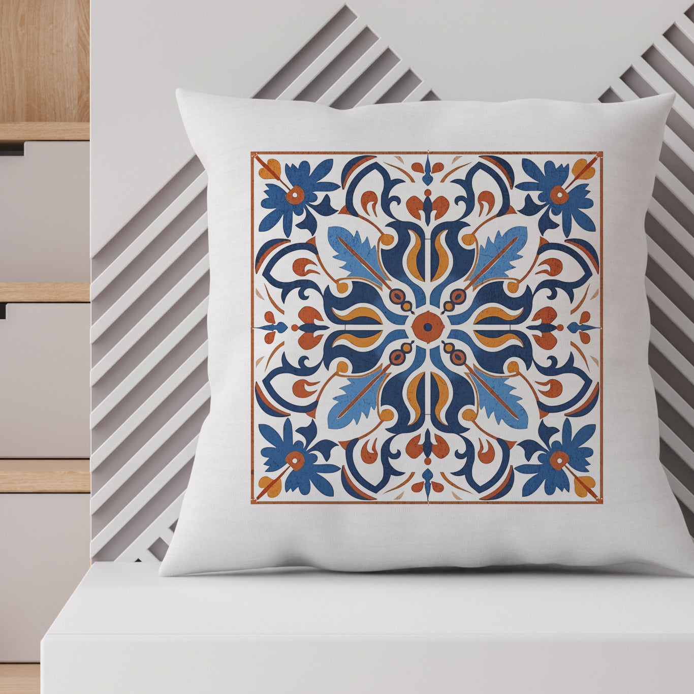 Traditional Portuguese Tile Inspired Pillow - Bring Portugal Home