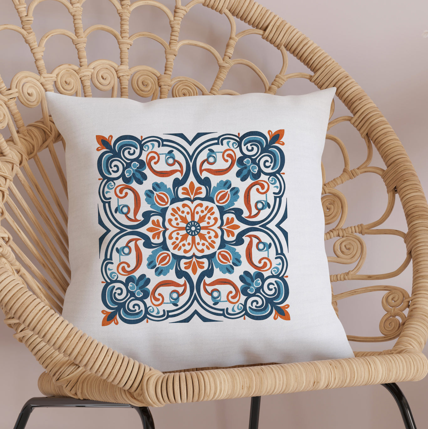 Portuguese Heritage Tile Pillow - Infuse Your Space with Timeless Elegance