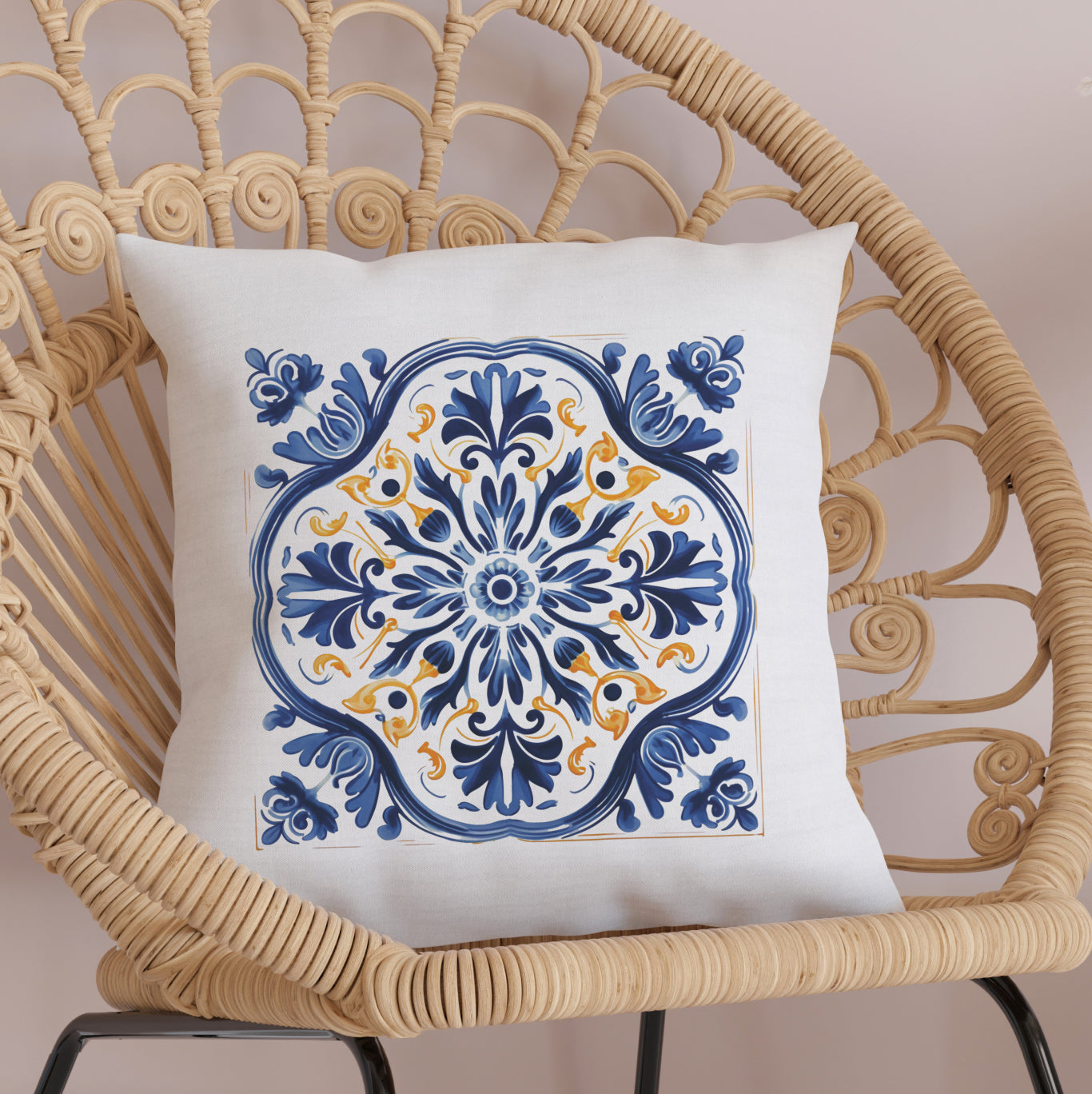 Timeless Traditional Portuguese Tile Design Pillow - Bring the Essence of Portugal Home